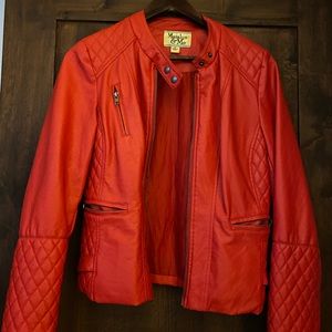 Red leather jacket